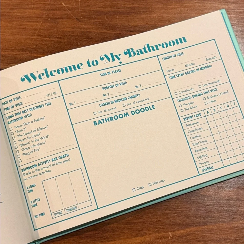 NWT Knock Bathroom Guest Book Urban Outfitters Lined Page Journal Witty Funny